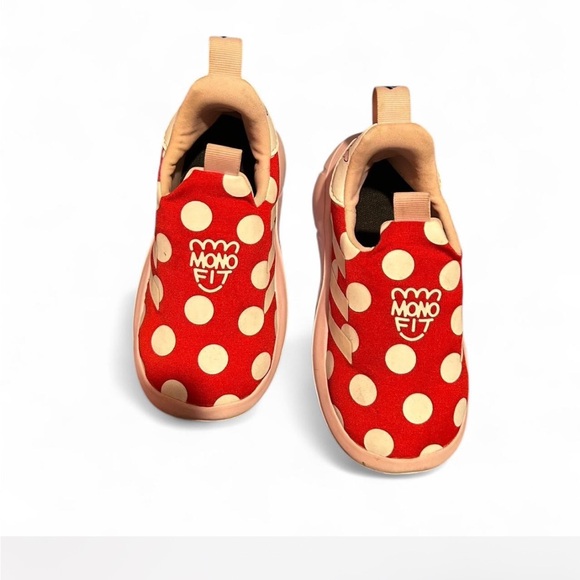 Red Polka Dot Kids Adidas Shoes - Picture 1 of 2